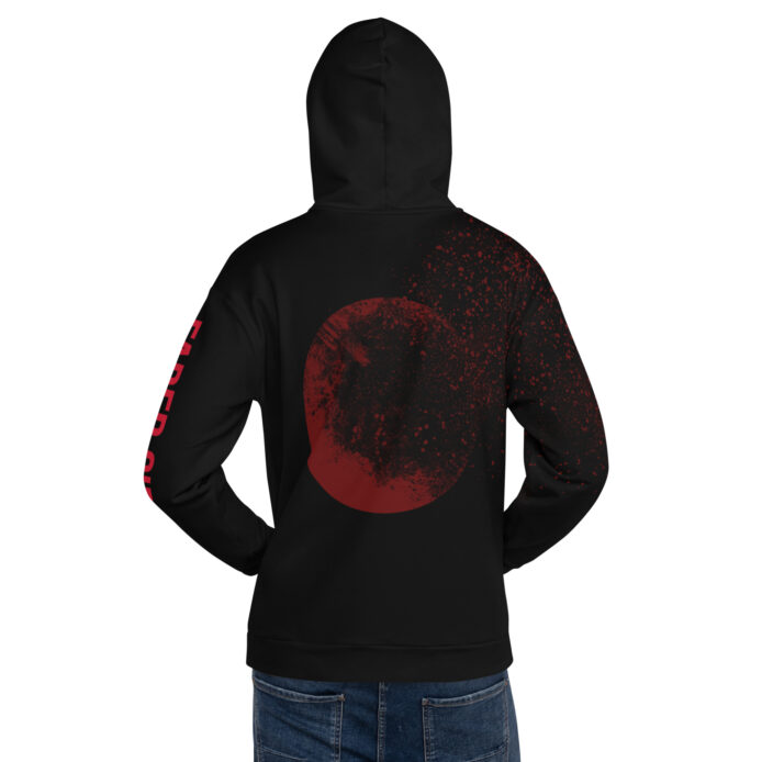 Faded Circle Premium Black Hoodie (Back) - Image 2