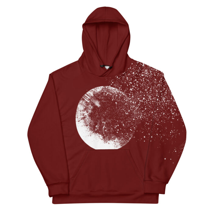 Faded Circle Premium Burgundy Hoodie (Front)