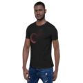 Simple Faded Circle Red on Black Tee - Image 2