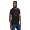 Simple Faded Circle Red on Black Tee - Image 3