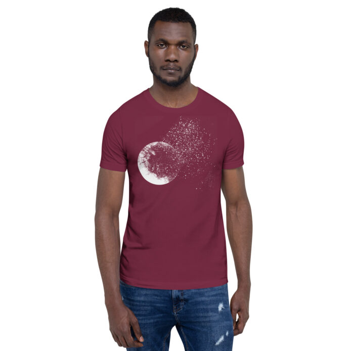 Simple Faded Circle White on Red Tee - Image 5